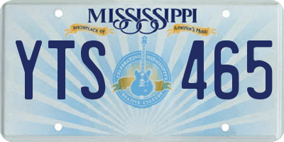 MS license plate YTS465