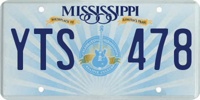 MS license plate YTS478