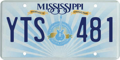 MS license plate YTS481