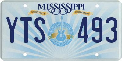MS license plate YTS493