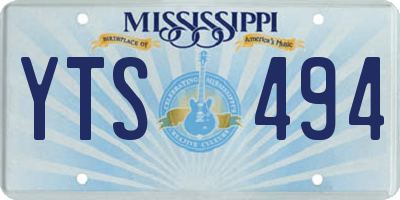 MS license plate YTS494