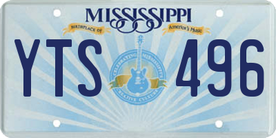 MS license plate YTS496