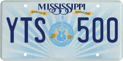 MS license plate YTS500