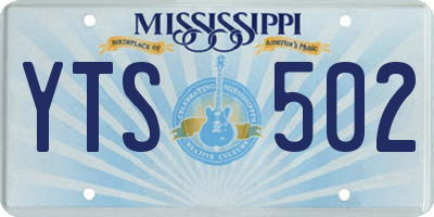 MS license plate YTS502