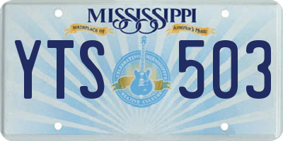 MS license plate YTS503