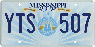MS license plate YTS507