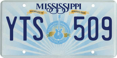 MS license plate YTS509