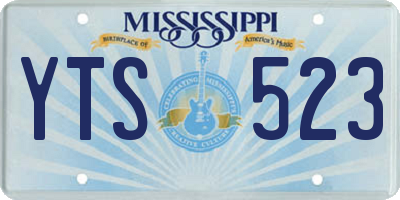 MS license plate YTS523