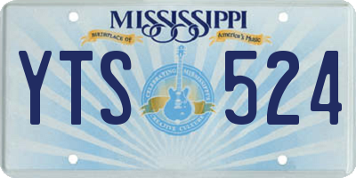 MS license plate YTS524