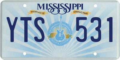 MS license plate YTS531