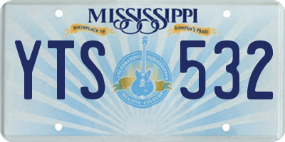 MS license plate YTS532