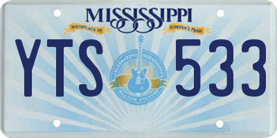 MS license plate YTS533