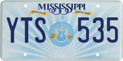 MS license plate YTS535