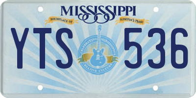MS license plate YTS536