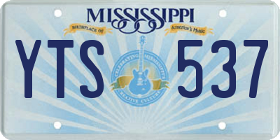 MS license plate YTS537
