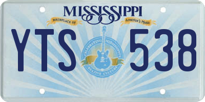 MS license plate YTS538