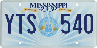 MS license plate YTS540