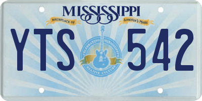 MS license plate YTS542