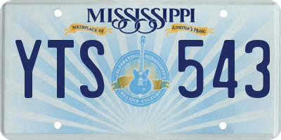 MS license plate YTS543