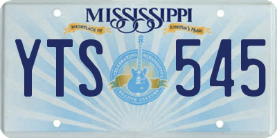 MS license plate YTS545
