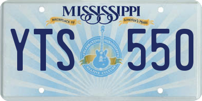 MS license plate YTS550