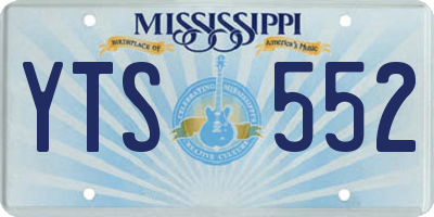 MS license plate YTS552