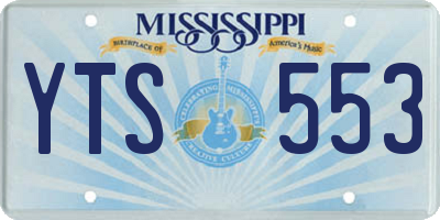 MS license plate YTS553