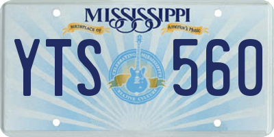 MS license plate YTS560