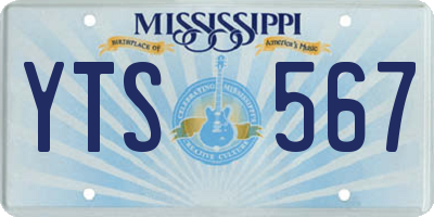 MS license plate YTS567