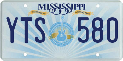 MS license plate YTS580