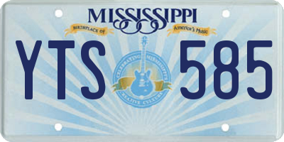 MS license plate YTS585