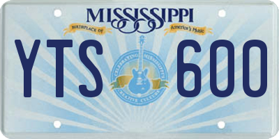 MS license plate YTS600