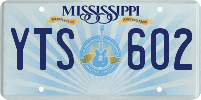MS license plate YTS602