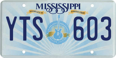 MS license plate YTS603