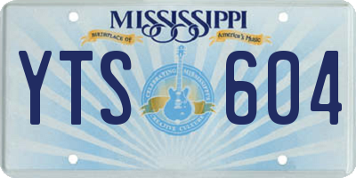 MS license plate YTS604