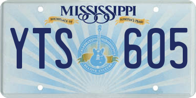 MS license plate YTS605