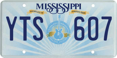 MS license plate YTS607