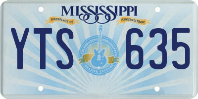MS license plate YTS635