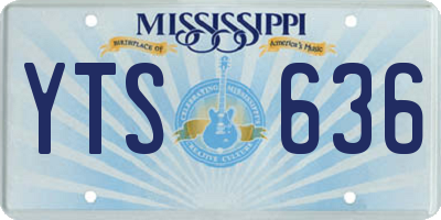 MS license plate YTS636