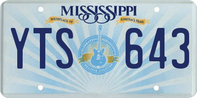 MS license plate YTS643