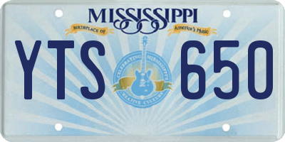 MS license plate YTS650