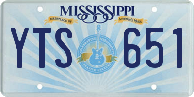 MS license plate YTS651