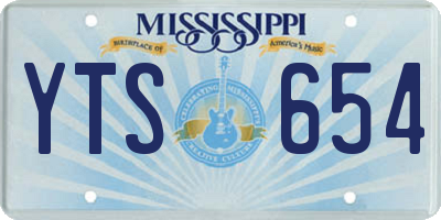 MS license plate YTS654