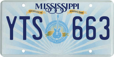 MS license plate YTS663