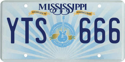 MS license plate YTS666