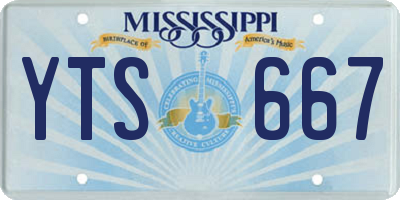 MS license plate YTS667