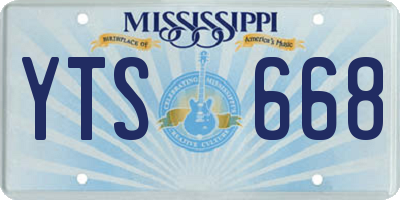 MS license plate YTS668