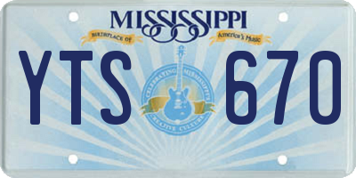MS license plate YTS670