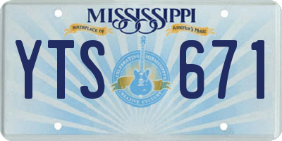 MS license plate YTS671
