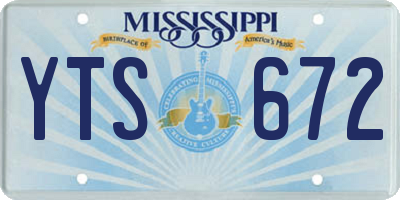 MS license plate YTS672